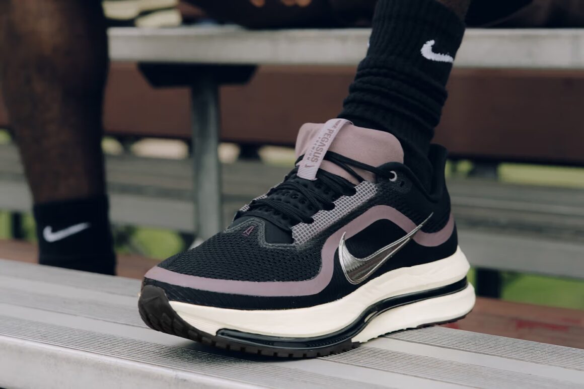 A Ma Maniere x Nike Pegasus Premium SP Black Burgundy Crush IM0701-001 on Feet