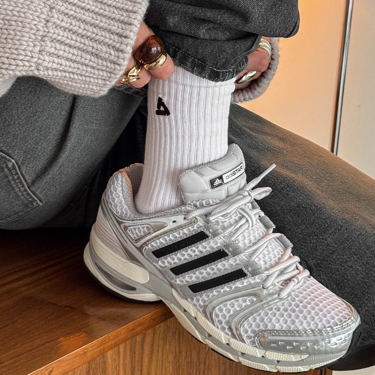 Adidas Adistar Control 5 JQ4168 On Feet Socks up