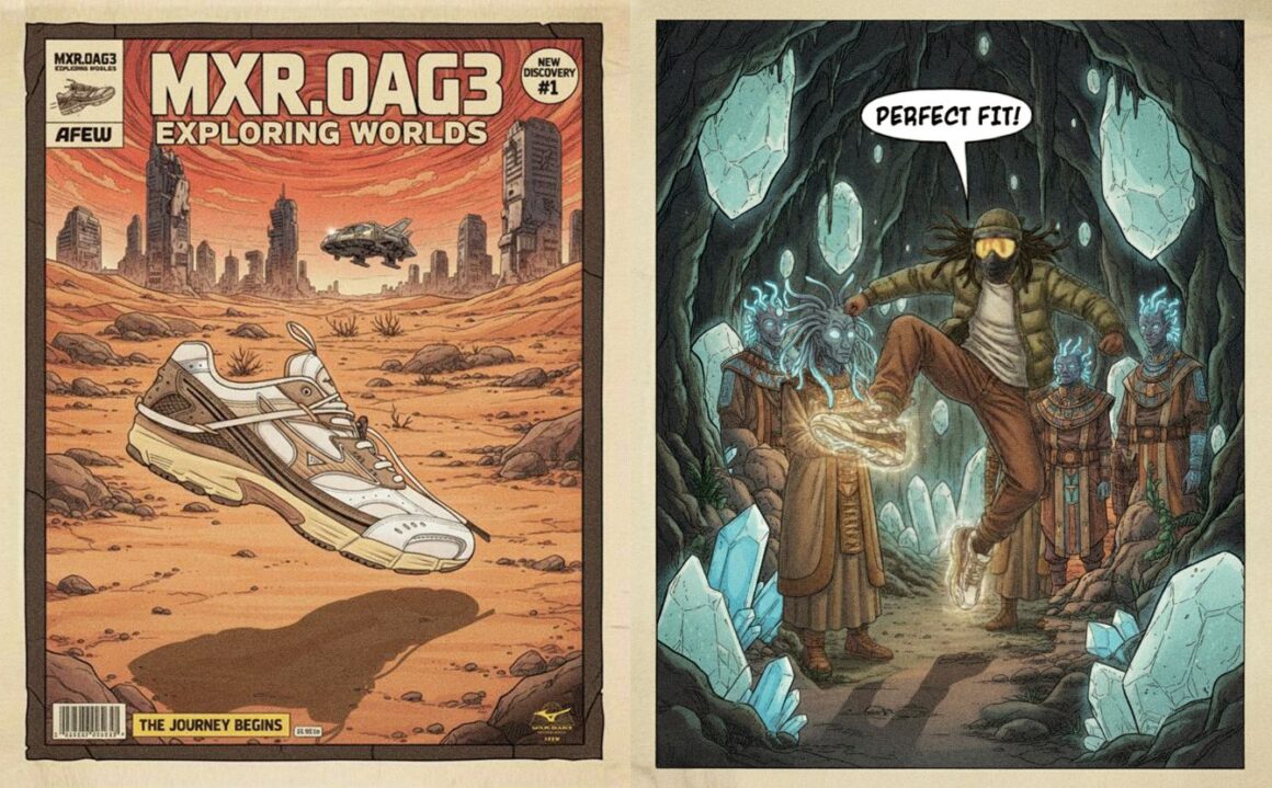 Afew x Mizuno MXR OAG3 D1GD253501 Comic