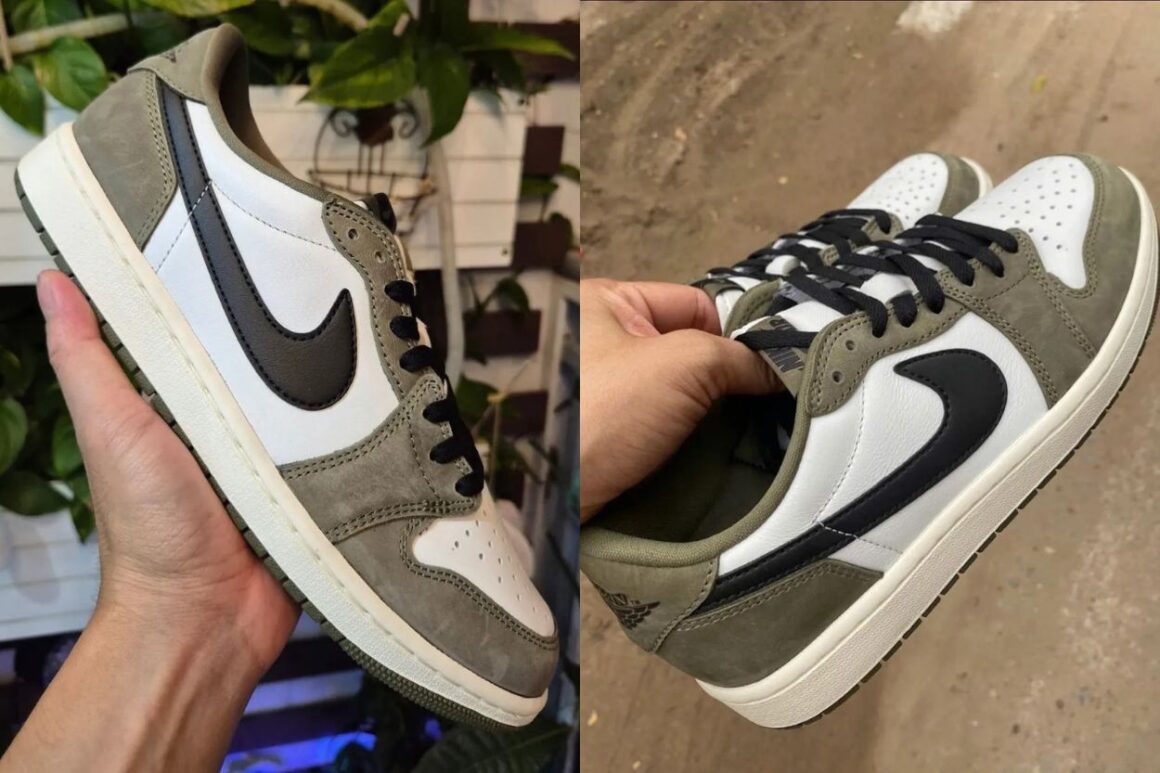 Air Jordan 1 Low OG “Medium Olive” HQ6998-200 in Hand