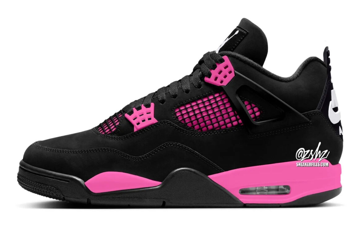 Air Jordan 4 Pink Thunder Mock up Lateral