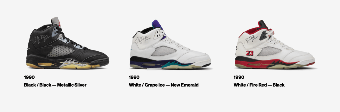 original jordan 5 colorways