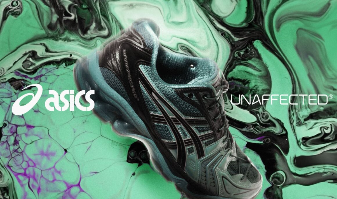 asics french x Unaffected GEL Kayano 14 Posy Green Bottle Green 1201A922-300 Artwork