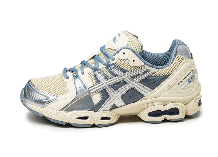 Asics x Wind and Sea Gel-Nimbus 9 Metallic Blue Lateral 1201A801-101