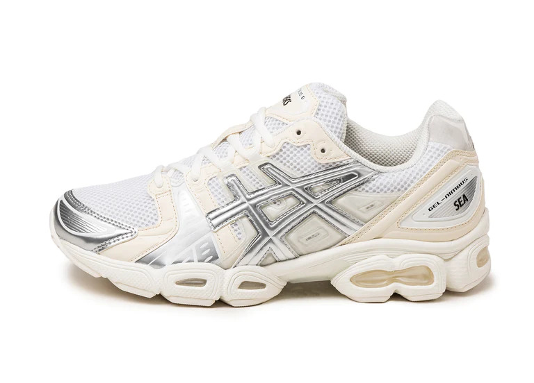 Asics x Wind and Sea Gel-Nimbus 9 Pure Silver Lateral 1201A801-100