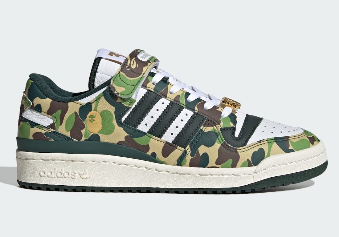 BAPE x adidas Forum 84 Low ID4771 Green Camo Lateral