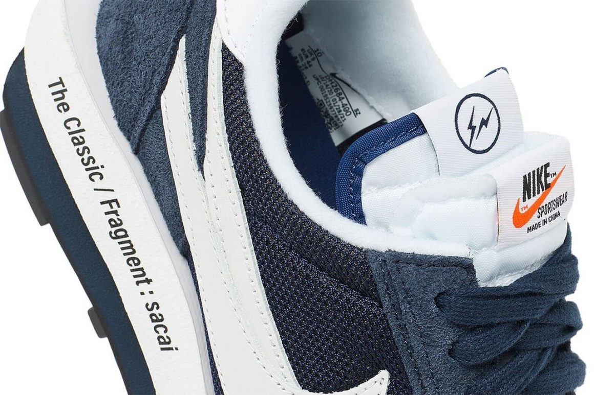 Sacai x fragment design x Nike LDWaffle Blue Void Details