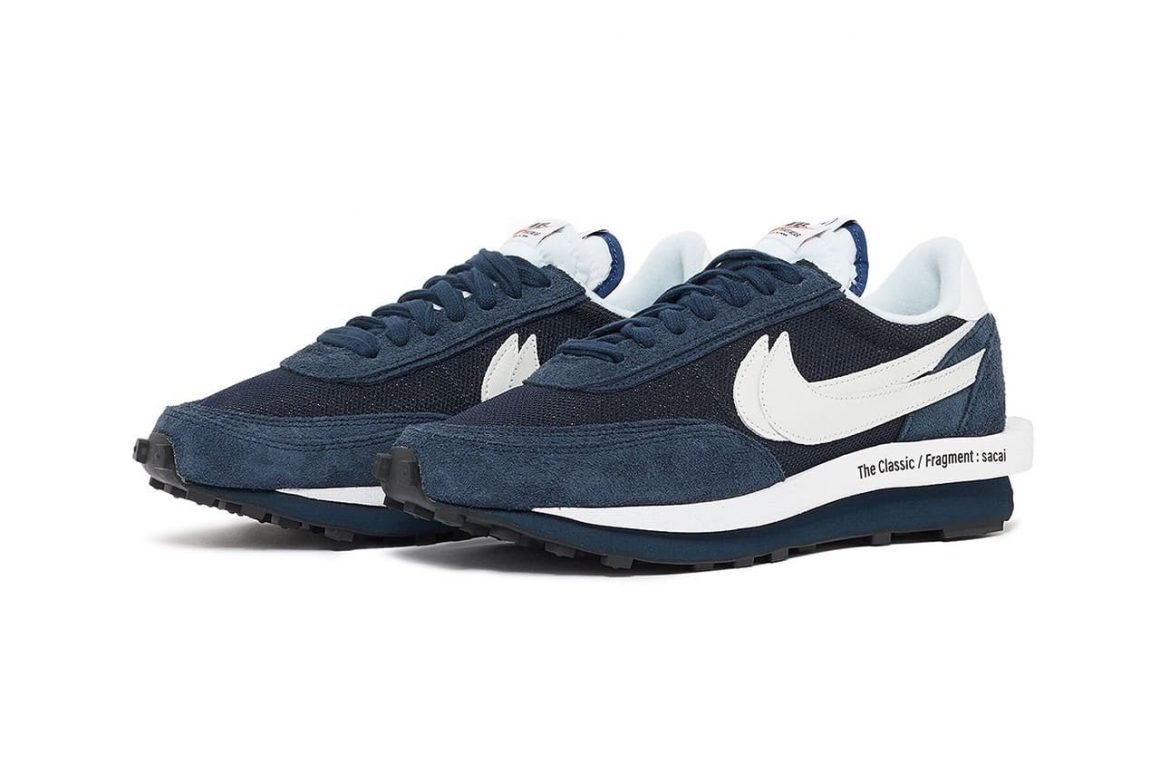 Sacai x fragment design x Nike LDWaffle Blue Void Full Look