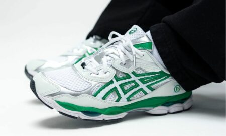 Hidden NY x Asics Gel-NYC White Jolly Green On Feet 1201B001-100