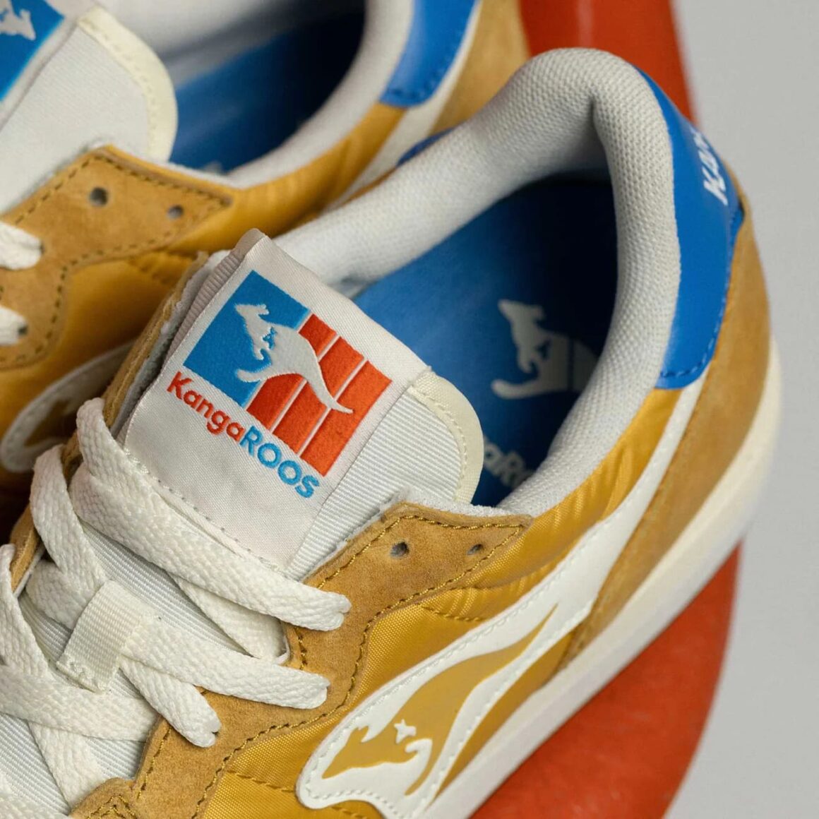 Kangaroos Aussie Athluxe II Mustard Creme 603002-7600 Tongue Detail