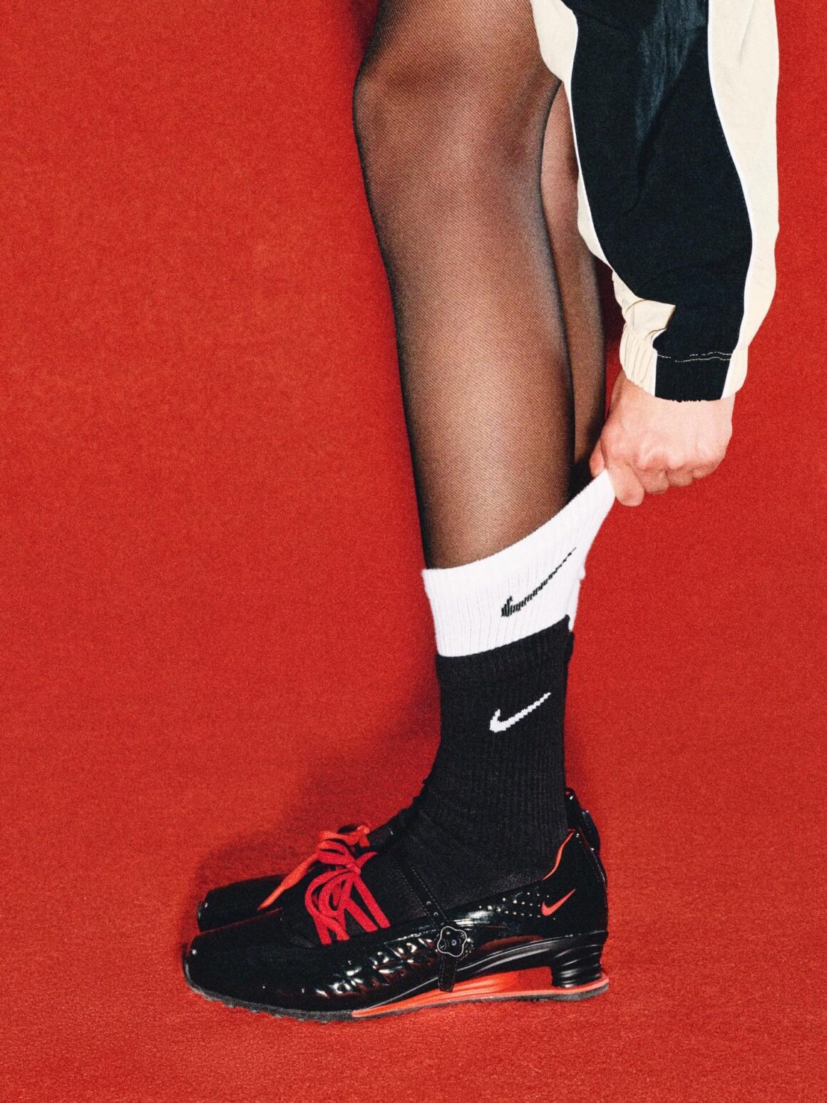 Labelhood x Nike Shoz X Calistra on Feet Double Swoosh Socks