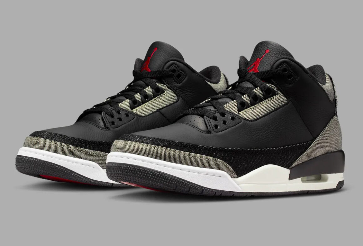 Levis x Air Jordan 3 Black Denim IR914-400 Lateral