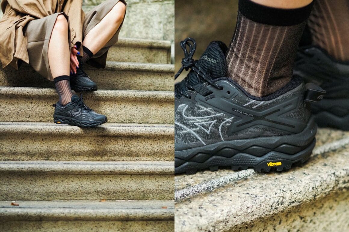 Mizuno Wave Mujin LS GTX D1GA250102 On Feet Detail Heel