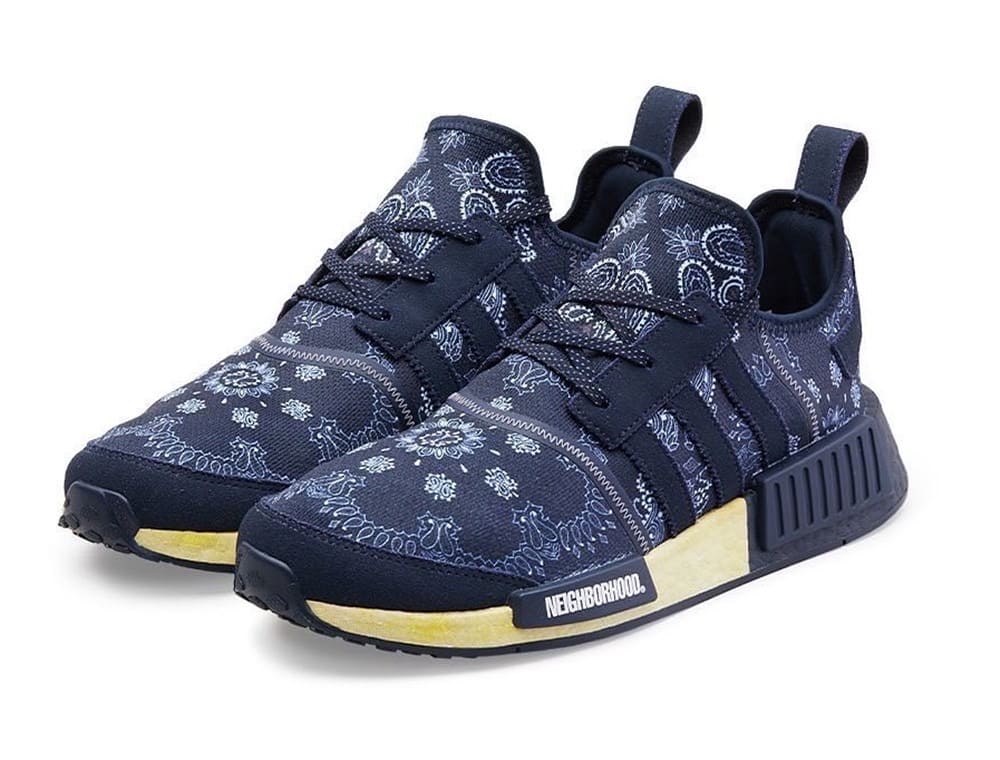 Neighborhood x adidas NMD R1 GY4157 GY4158 Paisley Navy