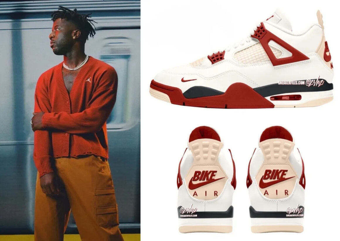 Nigel Sylvester x Air Jordan 4 “Sail:Cinnabar”Portrait Sneaker Details Heel