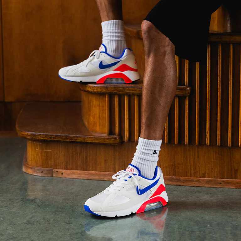 Nike Air 180 Ultramarine OG FJ9259 100 On Feet White Socks