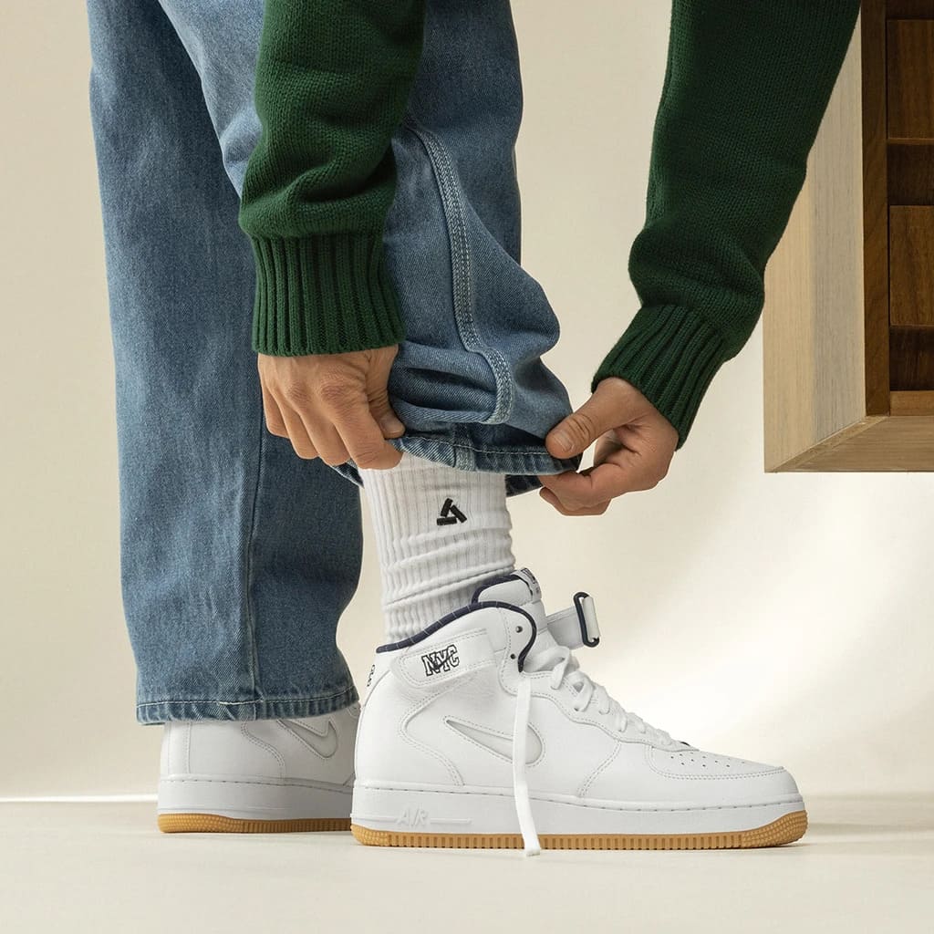 Nike Air Force 1 Mid QS NYC White DH5622-100 On Feet 2