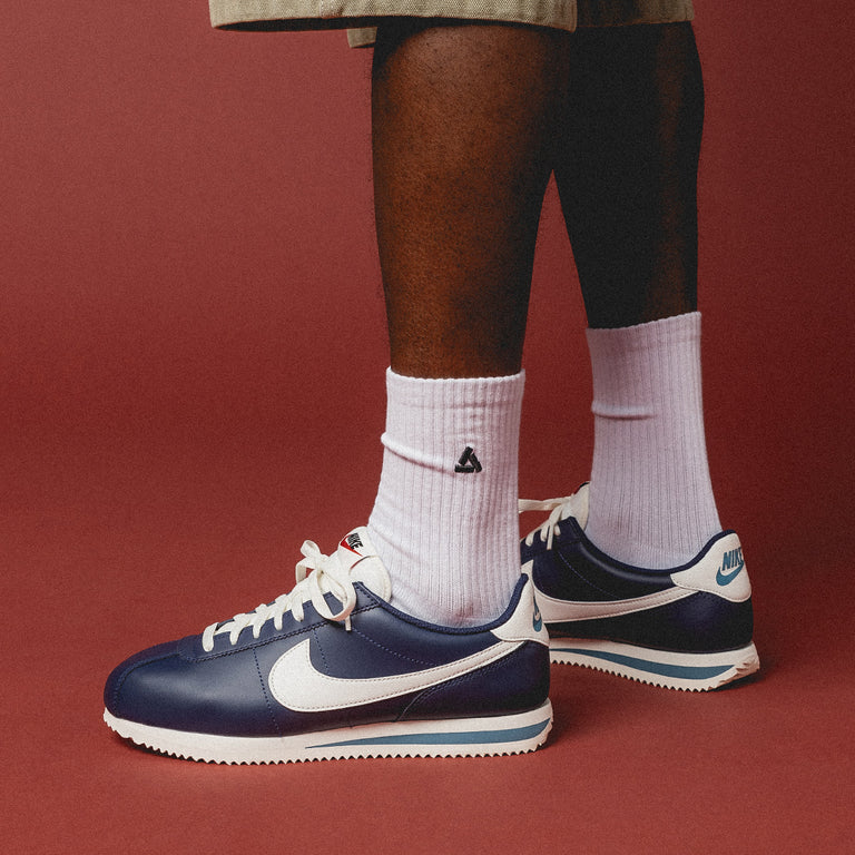 Nike Cortez Midnight Navy Sail Noise Aqua Sail DM4044 400 On Feet