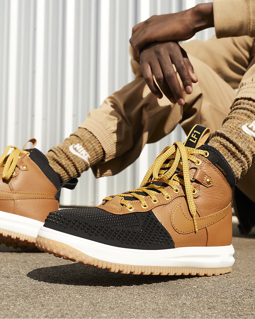 Nike Lunar Force 1 Duckboot 805899-202 Ale Brown On Feet