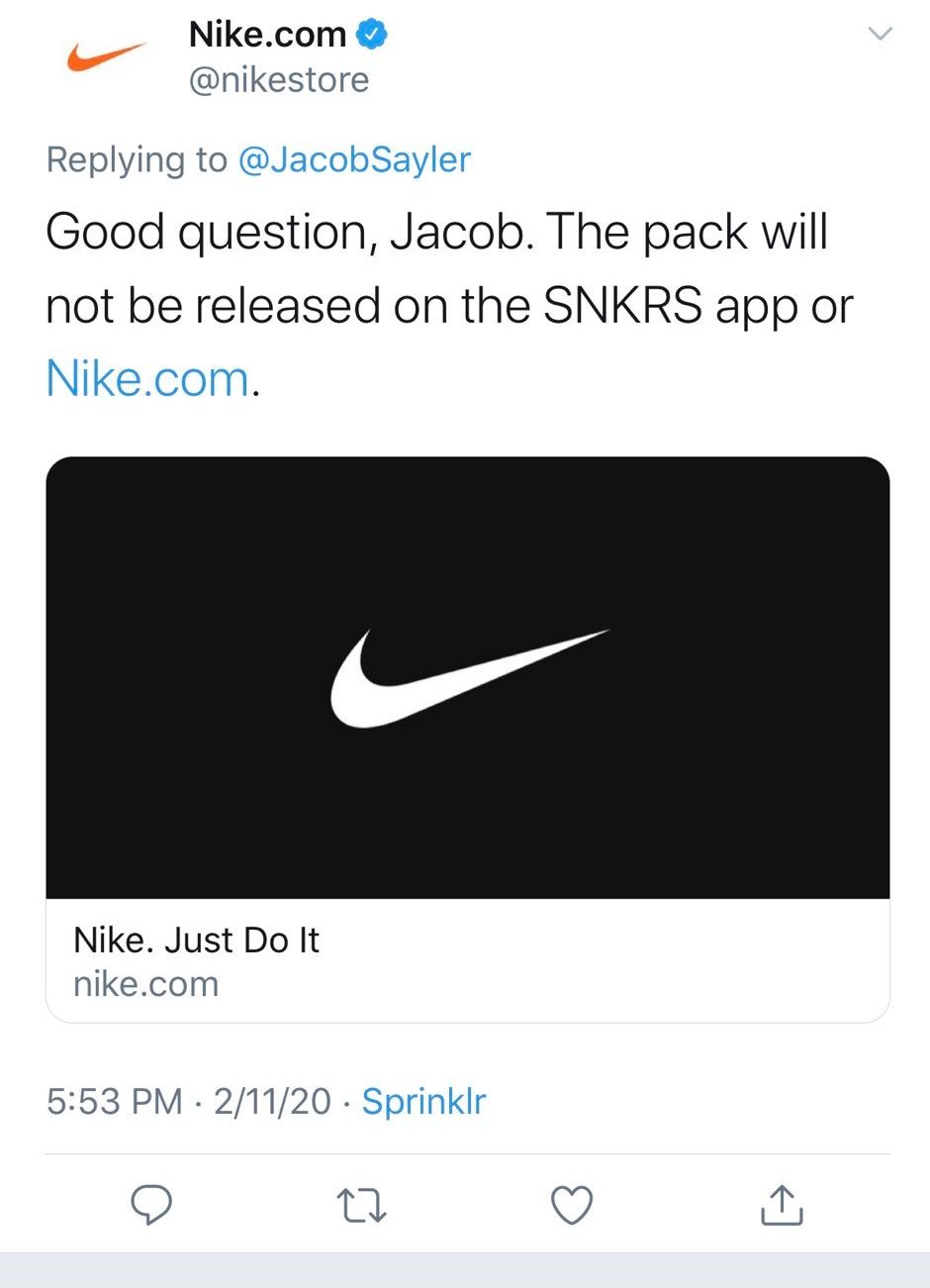 Nike Twitter Account tweet über Release des Air Jordan New Beginnings Pack