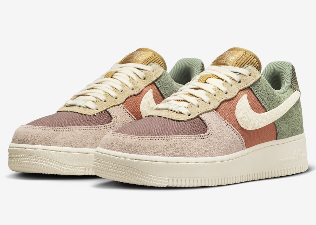 Nike Wmns Air Force 1 Low Oil Green Terra Blush FZ3782-386 Full Shoes