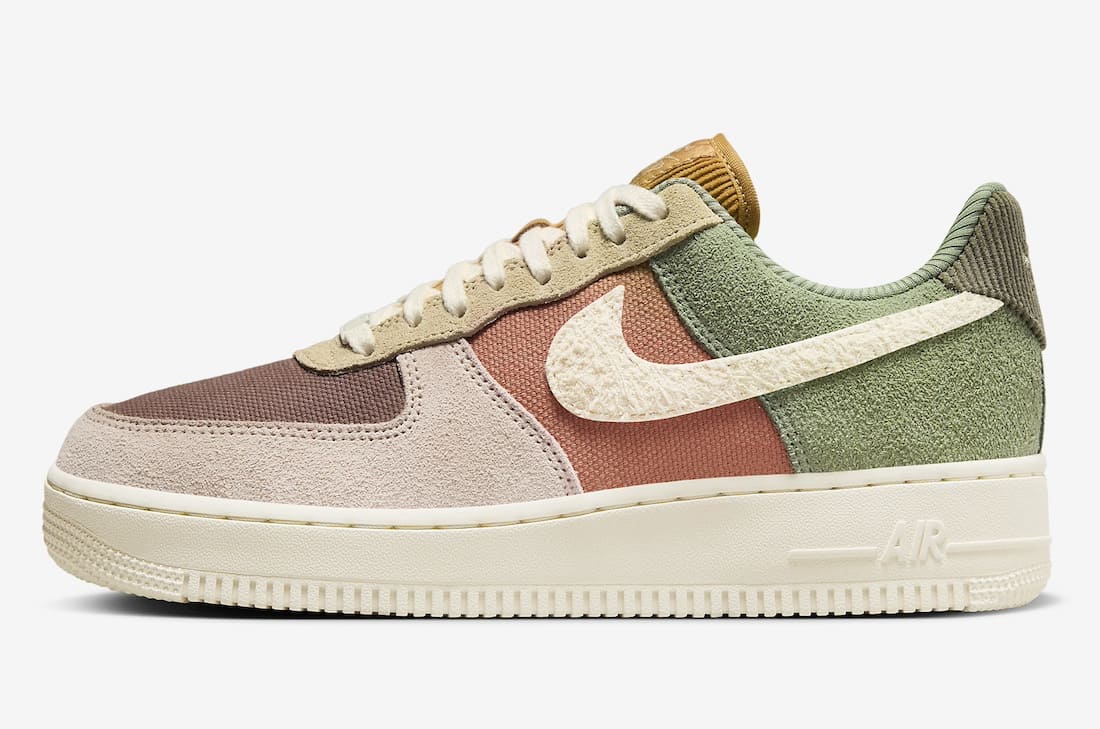 Nike Wmns Air Force 1 Low Oil Green Terra Blush FZ3782-386 Lateral