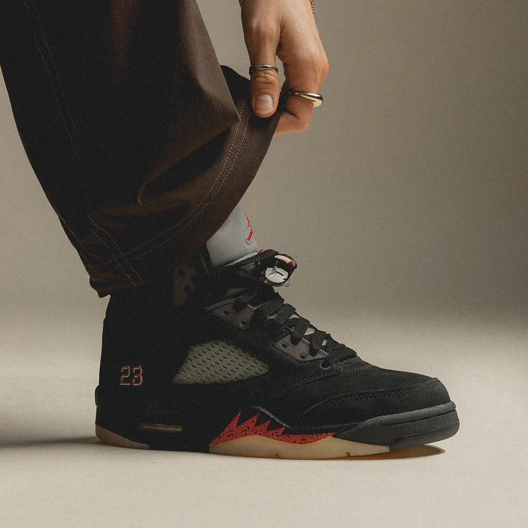 Nike Wmns Air Jordan 5 Retro GTX Off Noir Fire Red DR0092 001 On Feet
