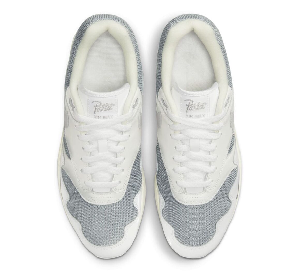 Patta-Nike-Air-Max-1-White-Grey-DQ0299-100 Toebox Top