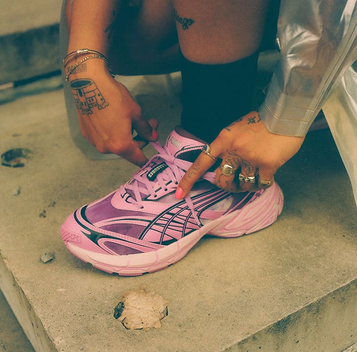 Pleasures x Puma Velophasis Overdyed 391696 01 On Feet