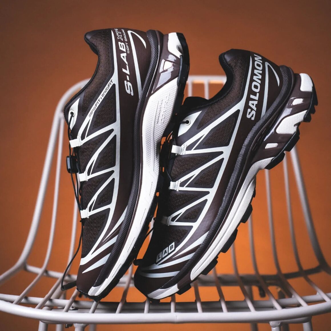 Salomon XT-6 Black Coffee L47866100 on Chair Lateral