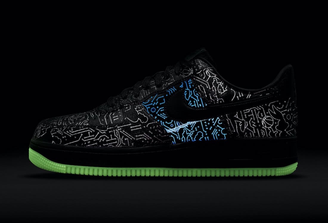 Space Jam x Nike Air Force 1 Low Computer Chip Glow in the Dark