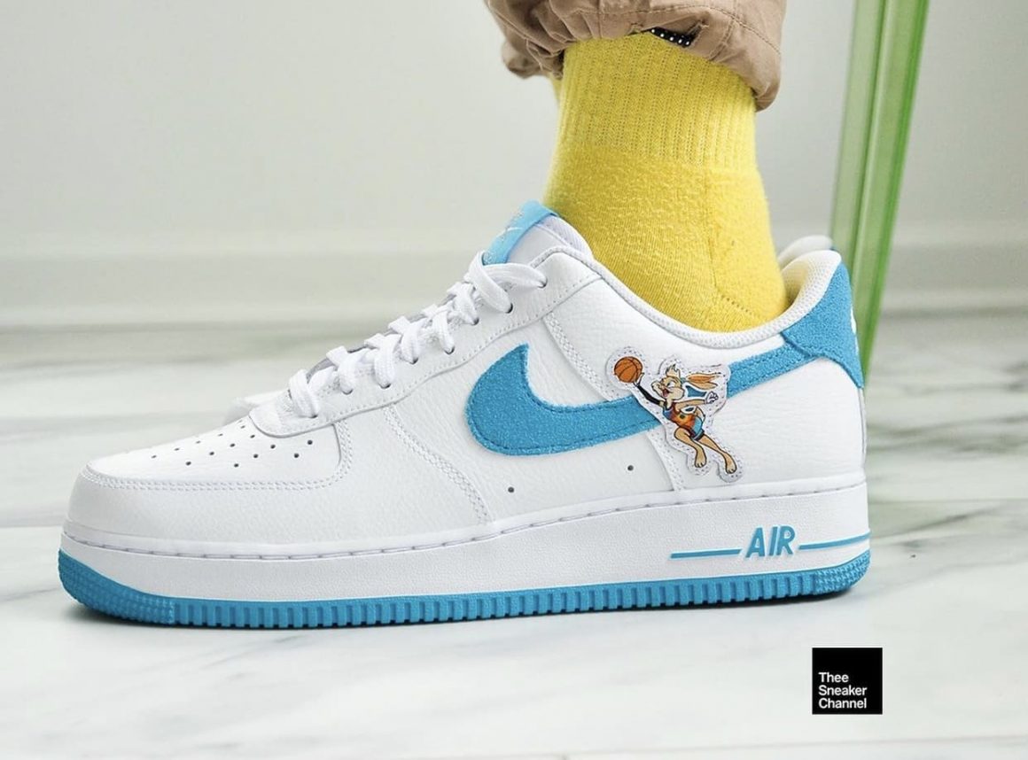 Space Jam x Nike Air Force 1 Low Hare On Feet Leftside