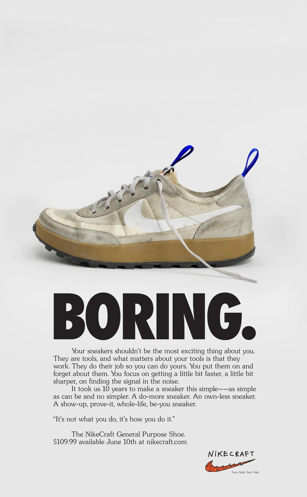 Tom Sachs x NikeCraft General Purpose Shoe GPS DA6672-200 Poster Boring