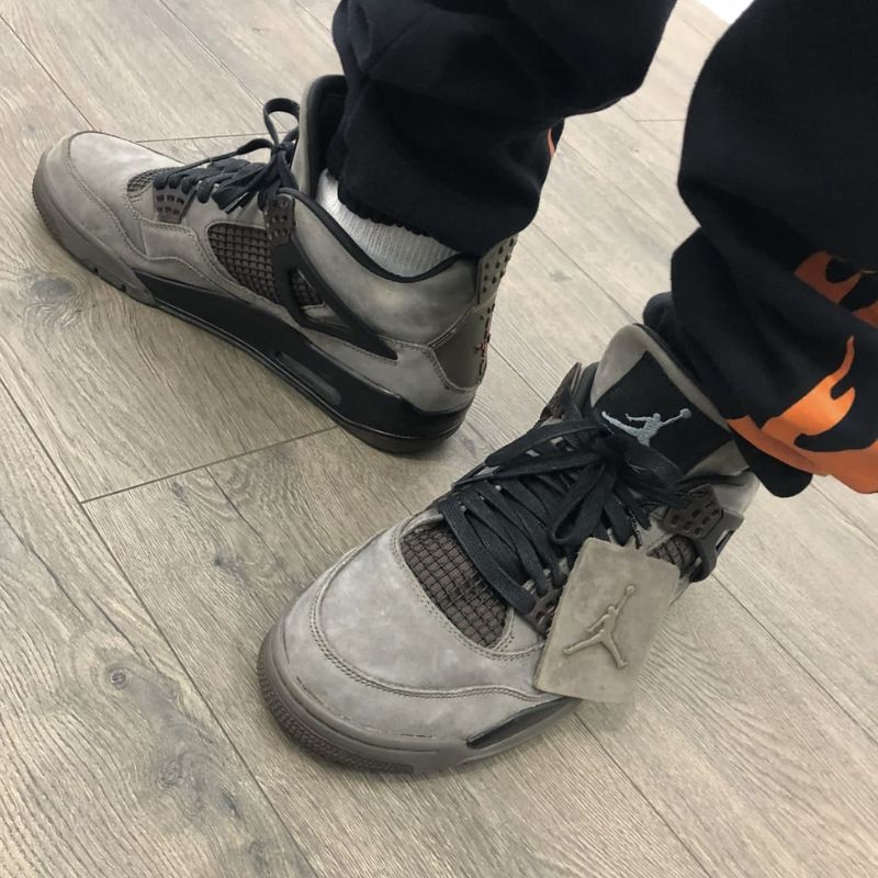 Travis Scott x Air Jordan 4 Olive Family and Friends on Feet