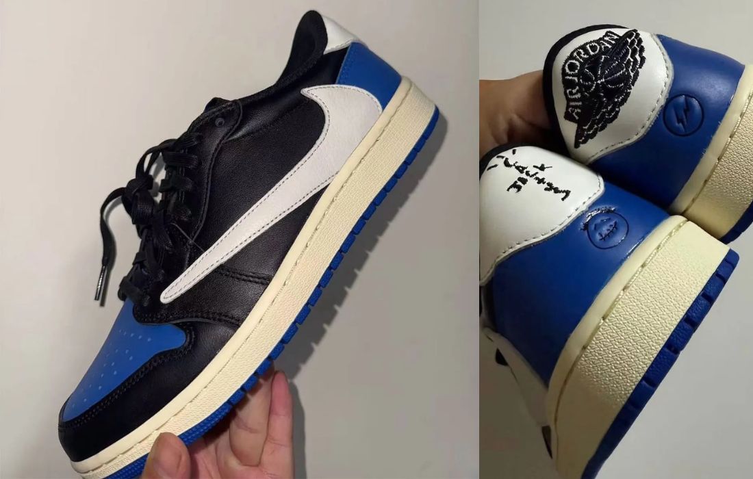 Travis Scott x fragment x AJ1 Low Black Royal Sample