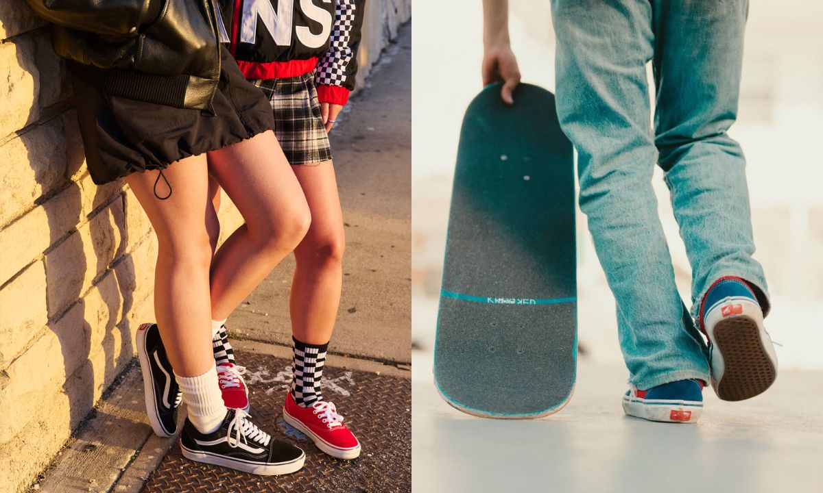 Vans Classics Titel Vans Old Skool Black White VN000D3HY281 Vans Skate Era VN000ECR3QG on Feet