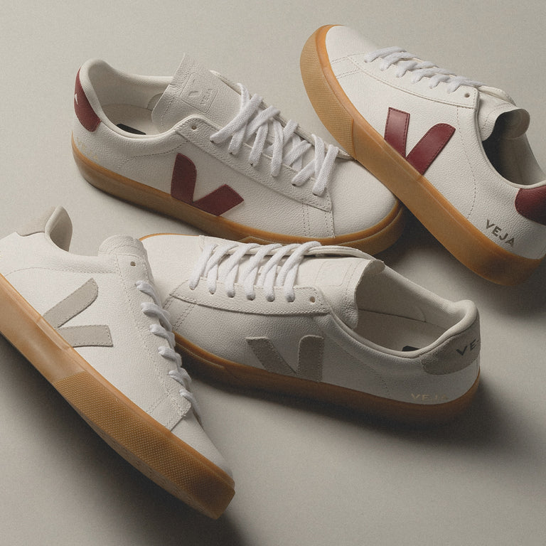 Veja Campo Chromefree Leather White Marsala Natural CP0503147B