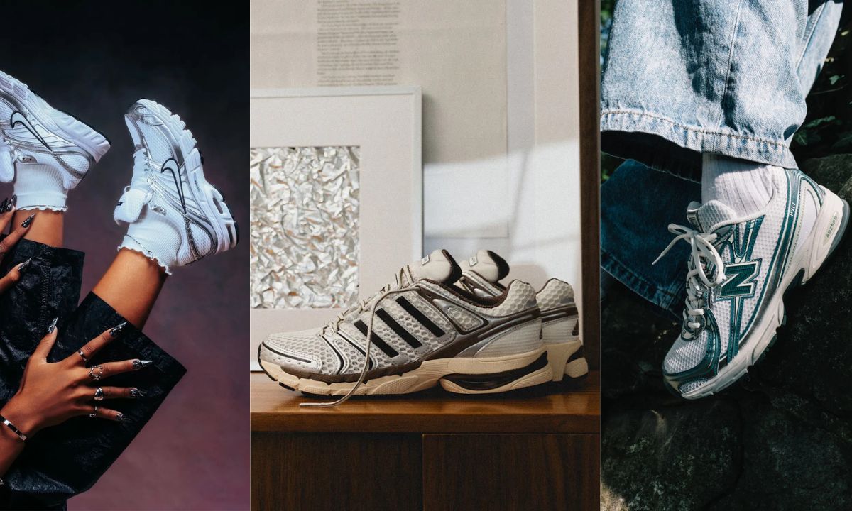 Y2K Sneaker Guide Nike Air Max Moto 2K Adidas Adistar Control 5 New Balance 740 On Feet Titel