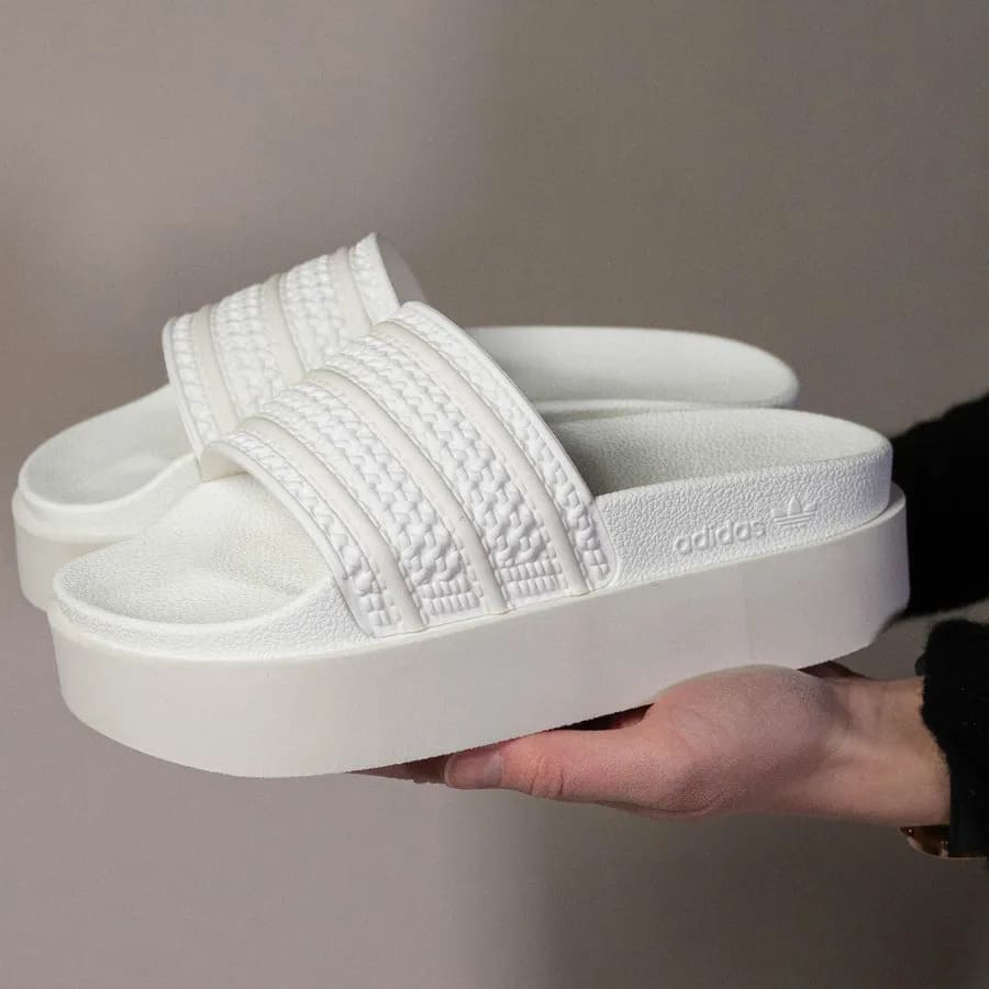 adidas Adilette Bonega Bone white in hand