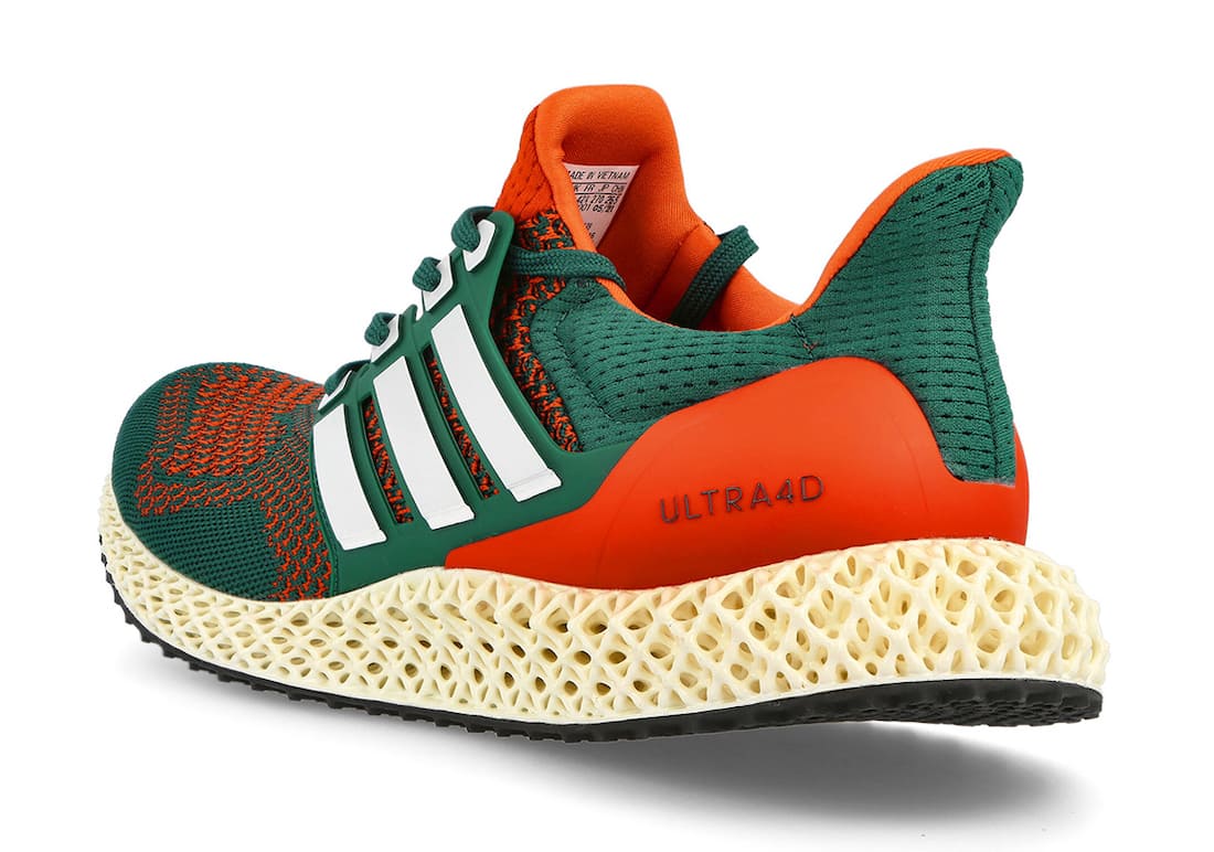 adidas Ultra 4D Miami Hurricanes Heel