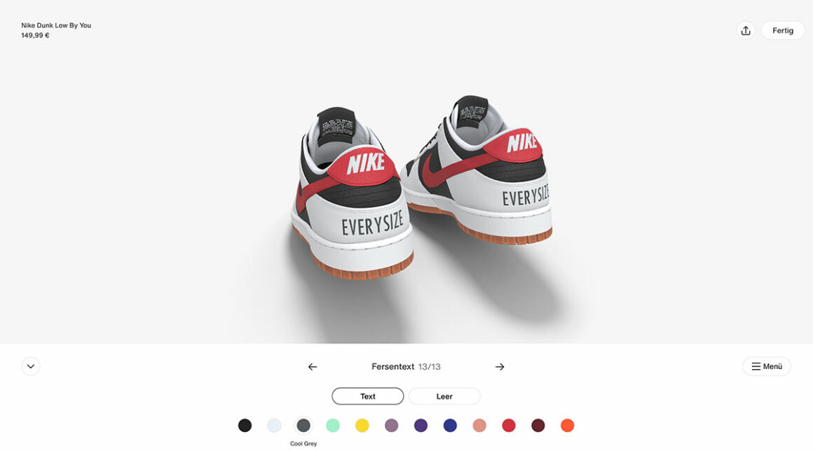 nike dunk by you mit text
