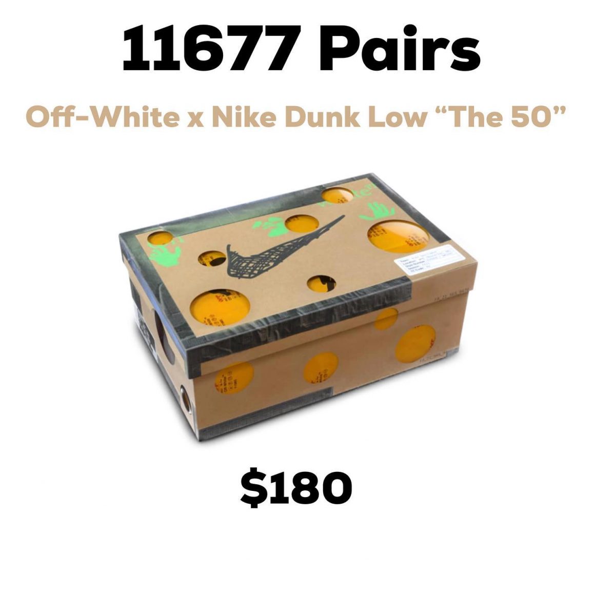 nike dunk low off white release 2021 Stückzahlen